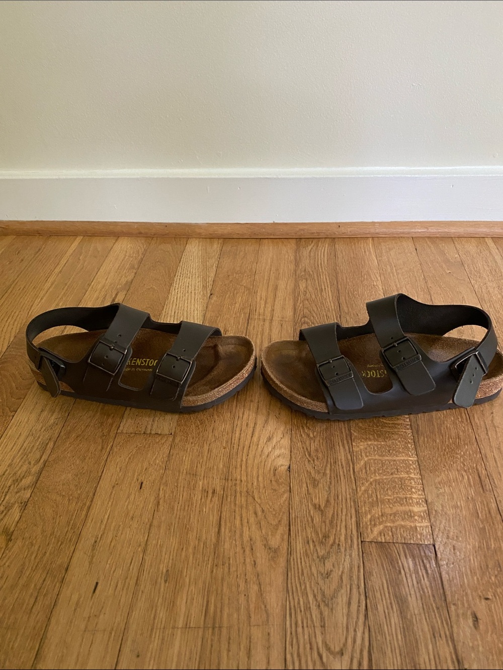 Birkenstock Milano 36, Dark Brown Two-Strap Leather Sandals - Picture 8 of 17